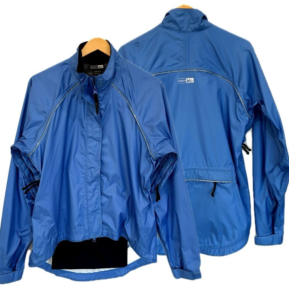 REI Vented Windbreaker Womens Size M Turquoise Lightweight Double Zip Jacket